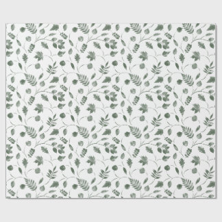 Papier Cadeau motif floral sans couture avec feuilles