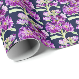 Papier Cadeau Motif floral stock d'aquarelle mauve