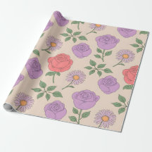 Motif floral transparent avec Roses colorés