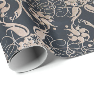 Papier Cadeau motif floral vintage