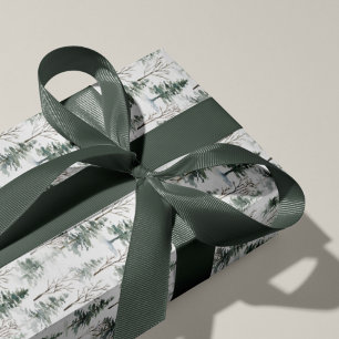 Papier Cadeau Motif forestier À feuillage persistant de la forêt