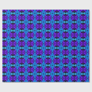 Papier Cadeau Motif fractal en kaléidoscope violet et bleu