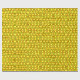 Papier Cadeau Motif fractal kaléidoscope doré
