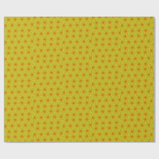 Papier Cadeau Motif fractal kaléidoscope doré