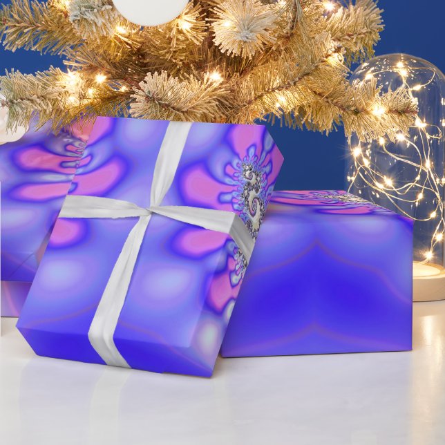 Papier Cadeau ~ Motif fractal Mauves Pinks ~ Anniversaire ~ Wrap (Vacances)