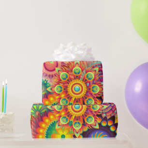 Papier Cadeau Motif funky rétro Abstrait Bohème