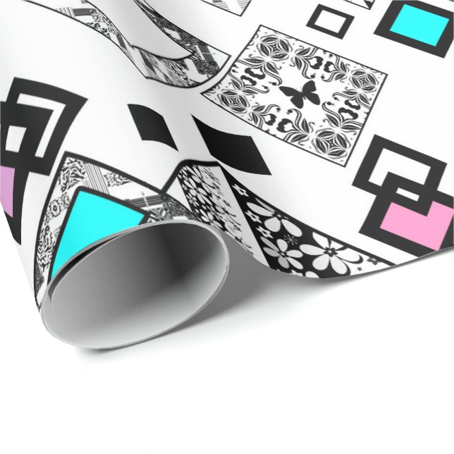 Papier Cadeau motif géométrique Abstrait (Coin rond)