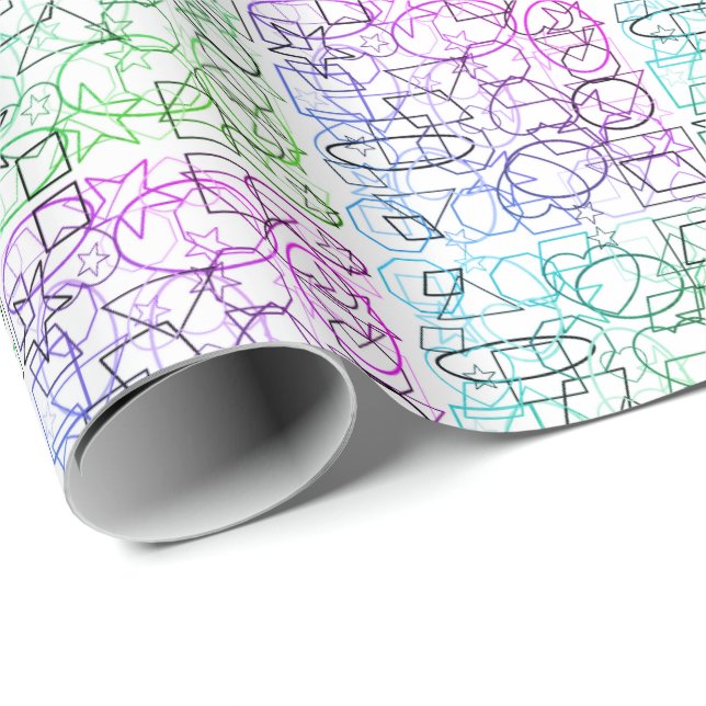 Papier Cadeau Motif géométrique Abstrait | Carrelé et filtré | (Coin rond)