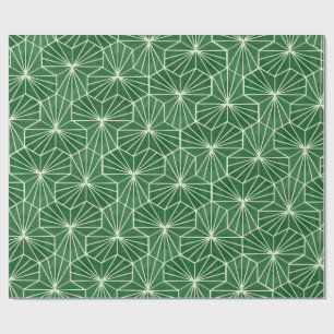 Papier Cadeau Motif géométrique Art Déco rétro vert citron