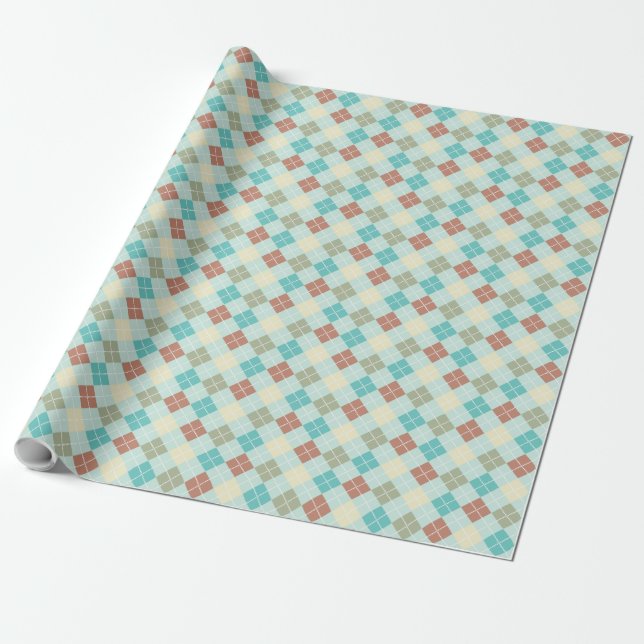 Papier Cadeau Motif géométrique aux tons pastel (Déroulé)