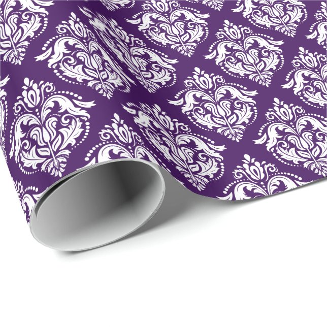 Papier Cadeau Motif géométrique blanc et mauve (Coin rond)