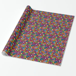 Papier Cadeau Motif géométrique coloré avec hexagones