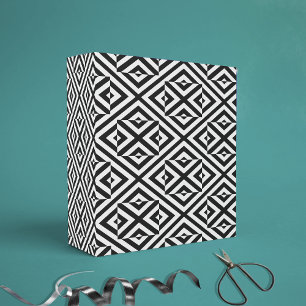 Papier Cadeau Motif géométrique d'art rayé noir et blanc