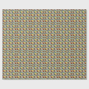 Papier Cadeau Motif géométrique de style bande dessinée d'art po