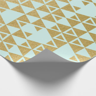 Papier Cadeau Motif géométrique de triangle de feuille d'or de