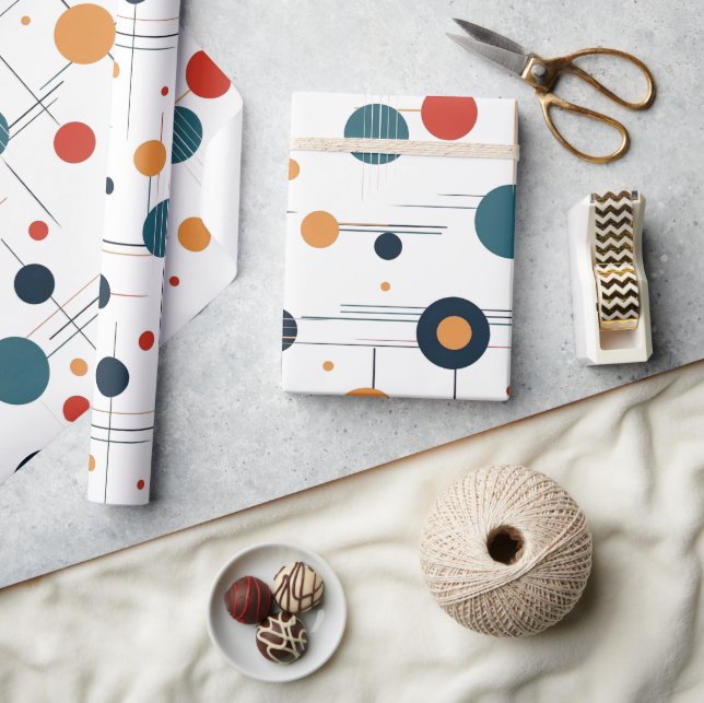 Papier Cadeau Motif géométrique du milieu du siècle (Artisanat)
