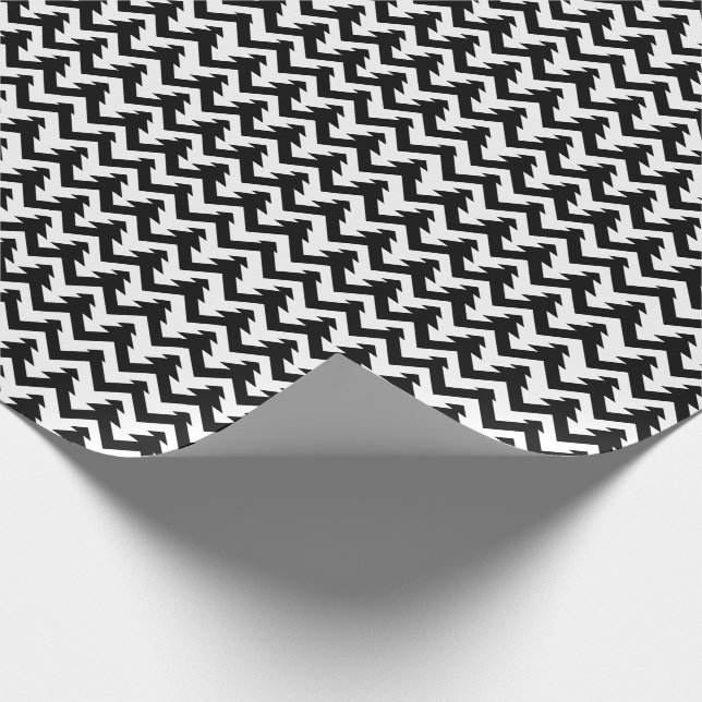 Papier Cadeau Motif géométrique élégant et à la mode noir et (Coin)