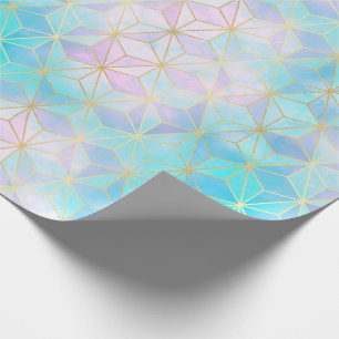 Papier Cadeau Motif géométrique en verre Iridescente