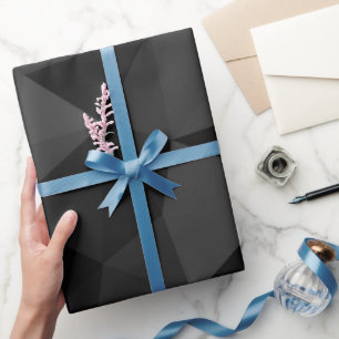 Papier Cadeau Motif géométrique gris foncé et noir