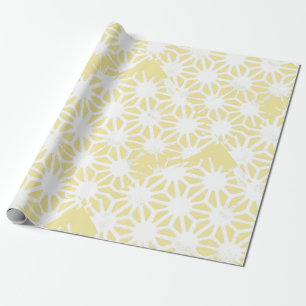 Papier Cadeau Motif géométrique jaune citron
