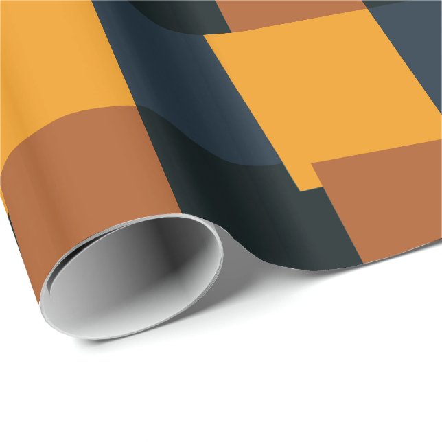 Papier Cadeau Motif géométrique moderne couleur rétro #9 (Coin rond)