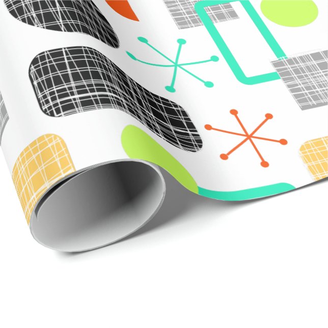 Papier Cadeau Motif géométrique moderne du milieu du siècle (Coin rond)