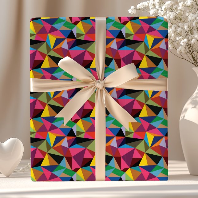 Papier Cadeau Motif géométrique multicolore (Créateur téléchargé)