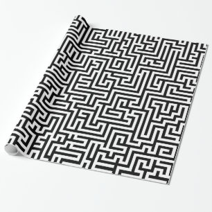 Papier Cadeau Motif géométrique noir et blanc