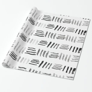 Papier Cadeau Motif géométrique original d'aquarelle noire