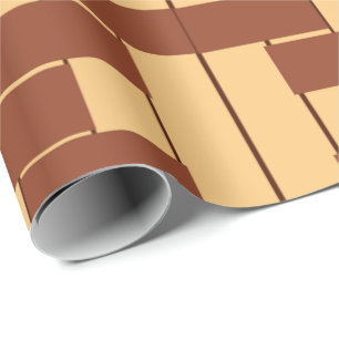 Papier Cadeau Motif géométrique présentant des rectangles marron