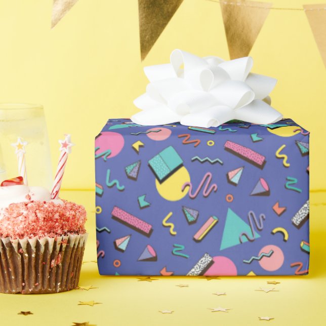 Papier Cadeau Motif géométrique rétro (Fête d'anniversaire)