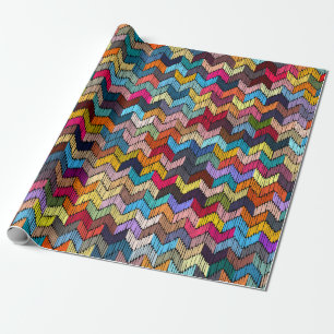 Papier Cadeau Motif géométrique transparent brodé. Ornement E