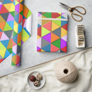 Papier Cadeau Motif géométrique triangle coloré