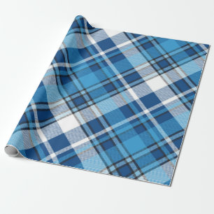 Papier Cadeau Motif géométrique Vintage tendance bleu