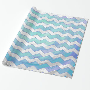 Papier Cadeau Motif Glacier Blue Chevron