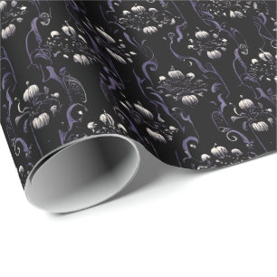 Papier Cadeau Motif gothique noir et violet #5 Papier d'envelopp
