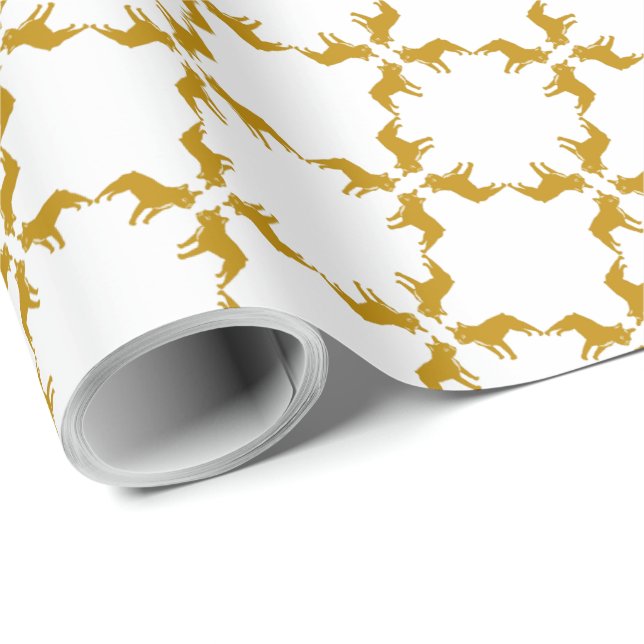 Papier Cadeau Motif graphique Bulldog français de luxe (Coin rond)