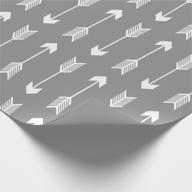 Papier Cadeau Motif gris et blanc de flèches (Coin)