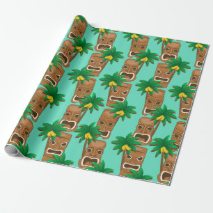 Papier Cadeau Motif hawaïen de répétition de Tiki
