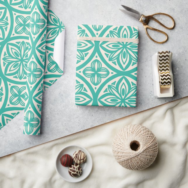 Papier Cadeau Motif hawaïen Retro les années 50 (Artisanat)
