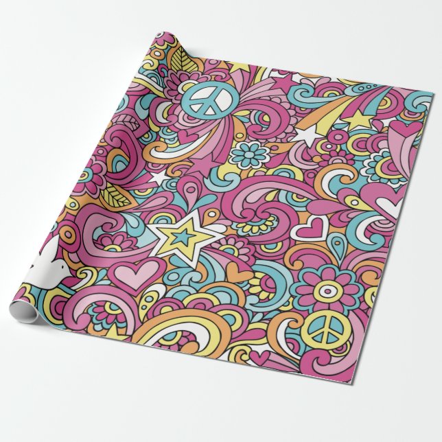 Papier Cadeau Motif hippie (Déroulé)