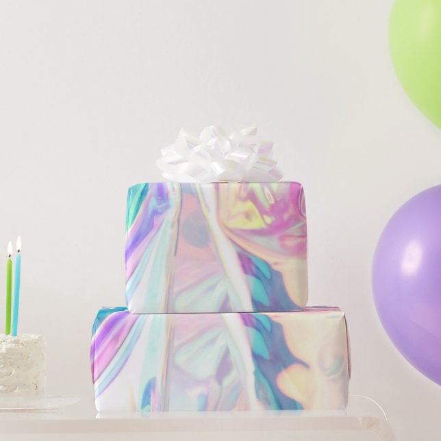 Papier Cadeau Motif holographique Iridescence (Cadeaux de fête)