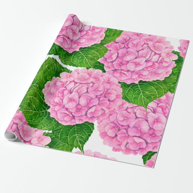 Papier Cadeau Motif Hydrangea (Déroulé)