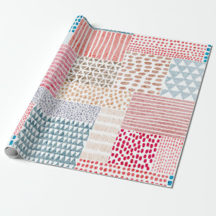 Papier Cadeau Motif impeccable en style patchwork. D simple