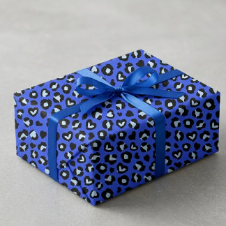 Papier Cadeau Motif imprimé léopard bleu chic Safari Animal