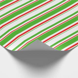 Papier Cadeau Motif inspiré de Noël vert, blanc, rouge