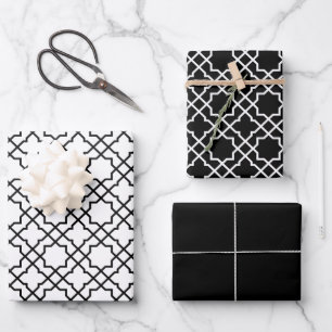 Papier cadeau Motif islamique noir arabe enveloppé