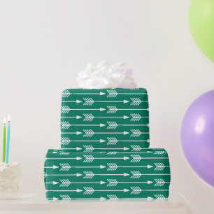 Papier Cadeau Motif Jade Green Flèches