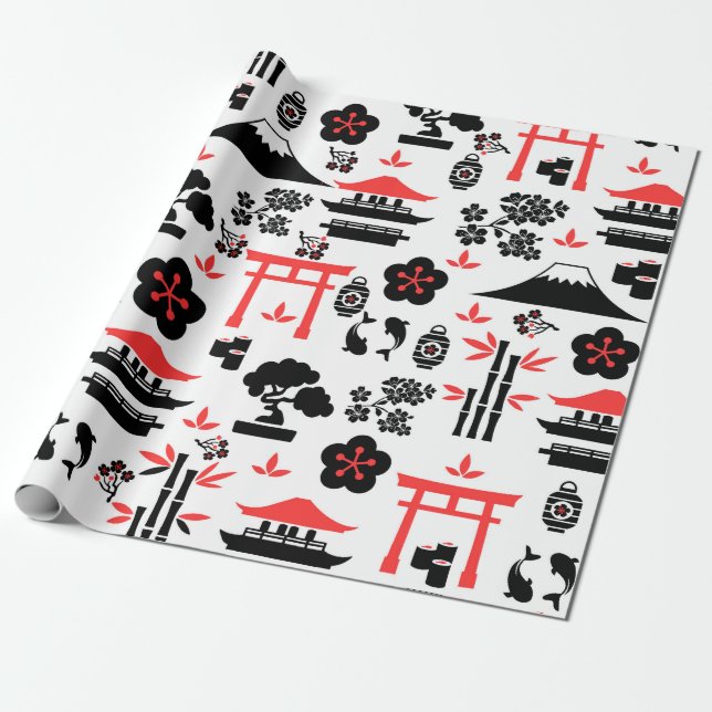 Papier Cadeau Motif japonais (Déroulé)