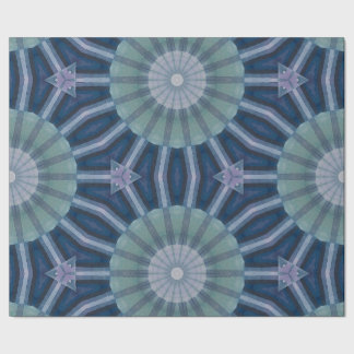 Papier Cadeau Motif kaléidoscope géométrique sarcelle et marine